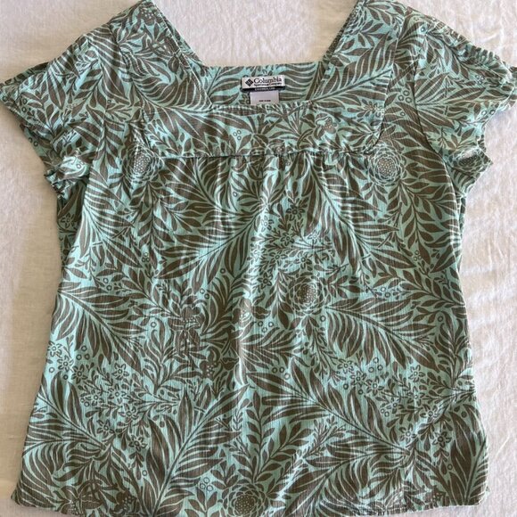 COLUMBIA size XL green/gray top - Picture 1 of 4